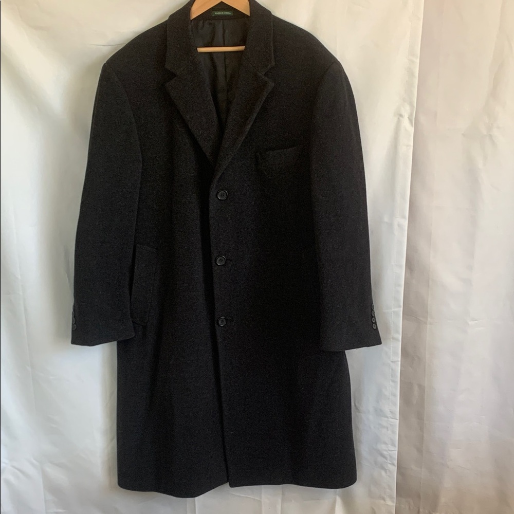 Lauren Ralph Lauren Men's Dark Gray Coat Wool Cashmere Green Label Large 42S